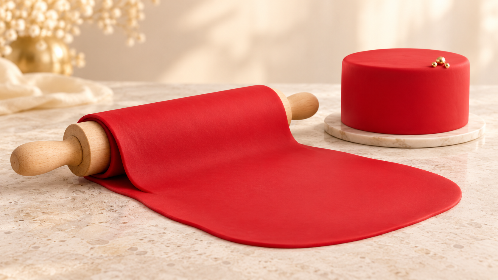 Red Sugar Paste (Rolling Fondant) for commercial food production